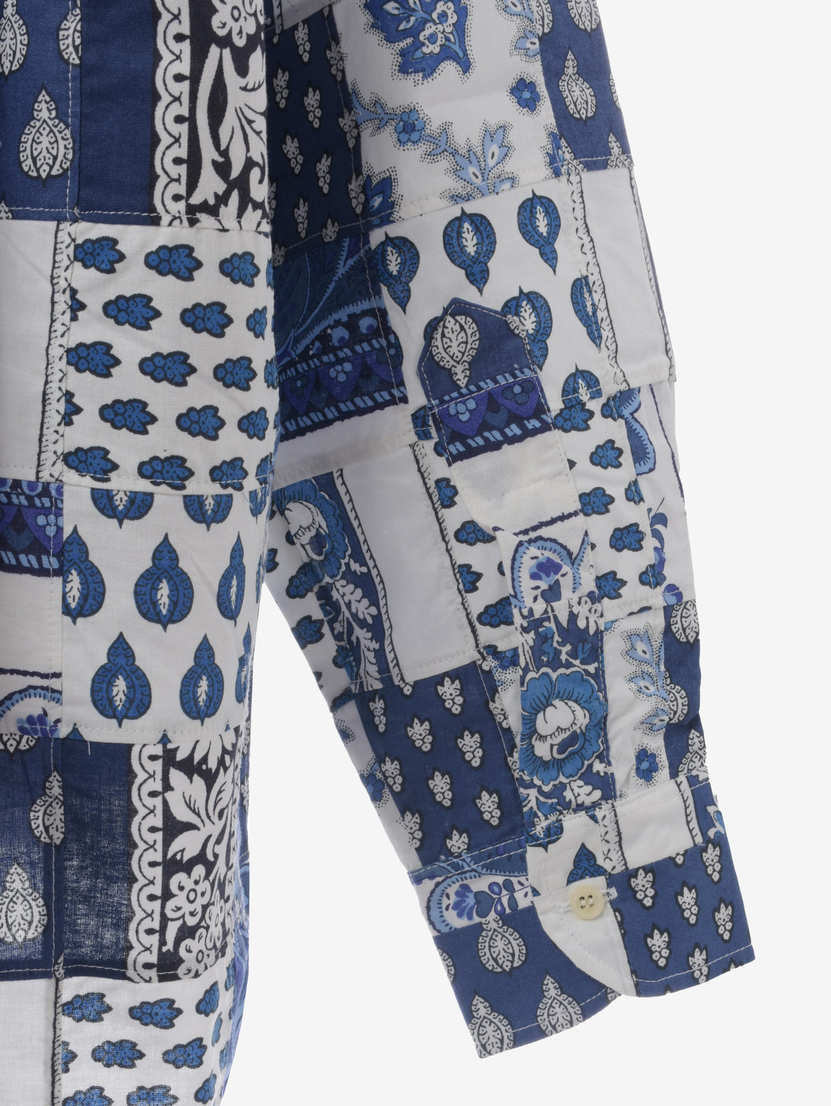 Souleiado Vintage Blue Patchwork Shirt WCV241010277  Souleiado 