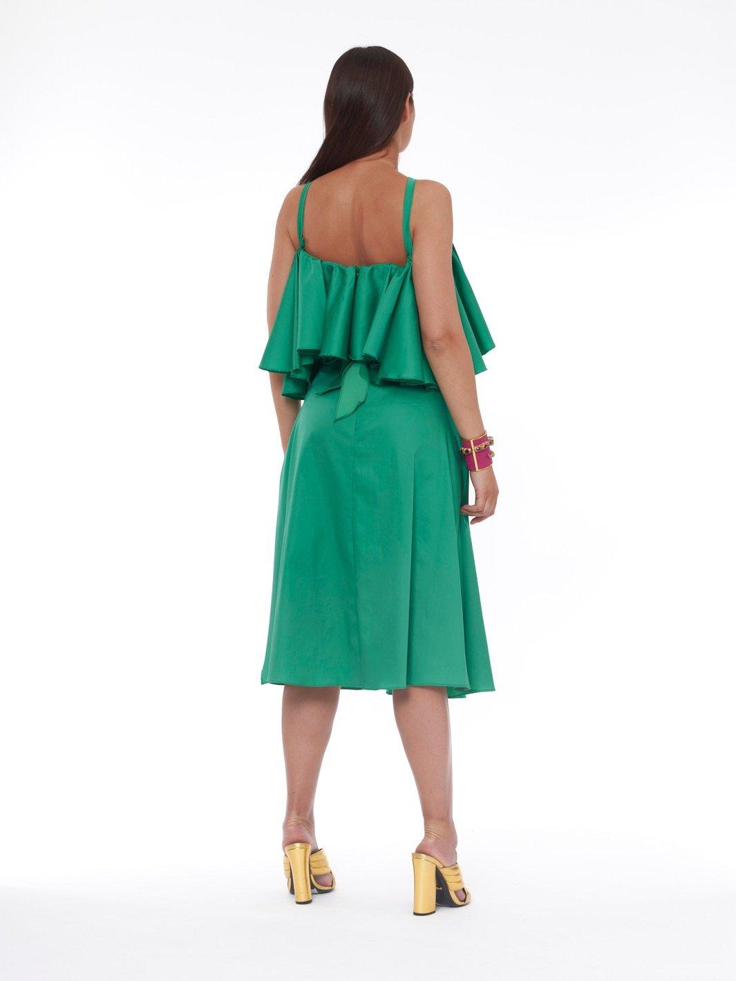 Y2K Alessandro De Benedetti green evening dress with ruffles W22051924  Alessandro De Benedetti 