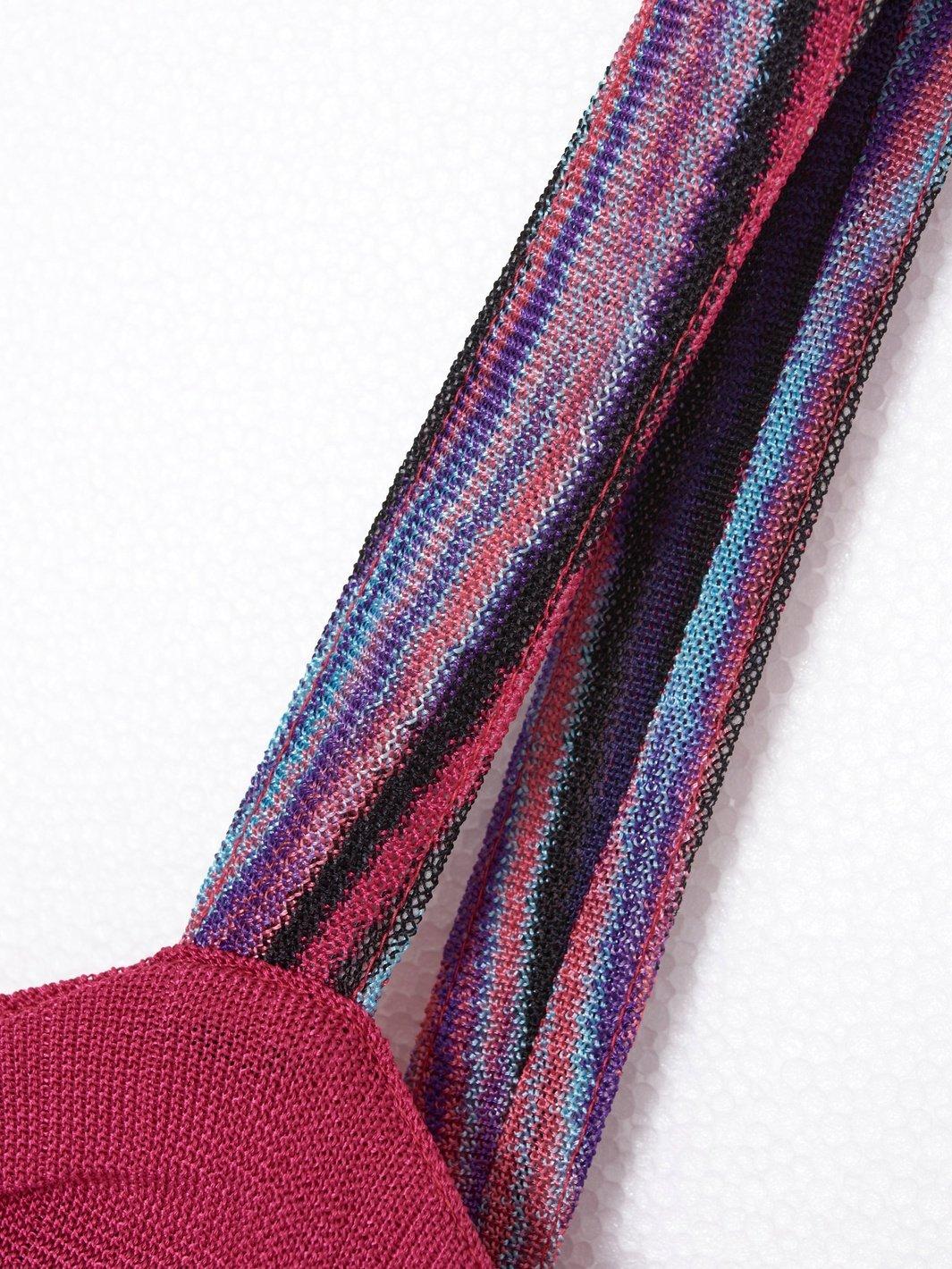 1990s long fuchsia jersey dress with striped pattern W22052003  Vintage 