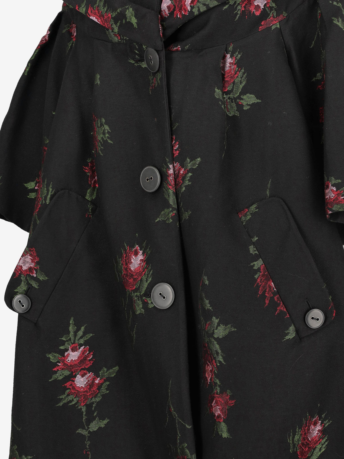Kenzo Floral Wool-Blend Coat with Voluminous Collar W27526.29  Kenzo 