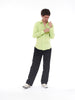 Y2K Brian Dales long sleeves cotton shirt in lime green U215-7/2  Loro Piana 