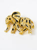1980s elephant-shaped brooch with black varnish and rhinestones W22051930  Vintage 