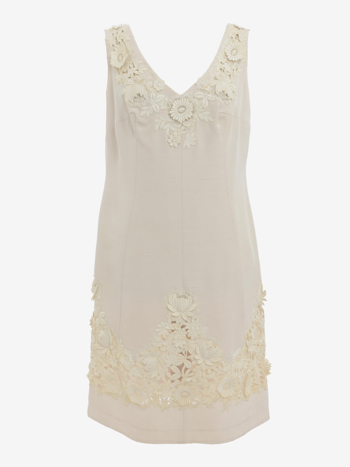 Vintage A-line Dress With Flowered Lace