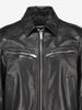 Dsquared2 Calf Leather Biker Jacket with Ribbed Hem CVM26.23.28  Dsquared² 