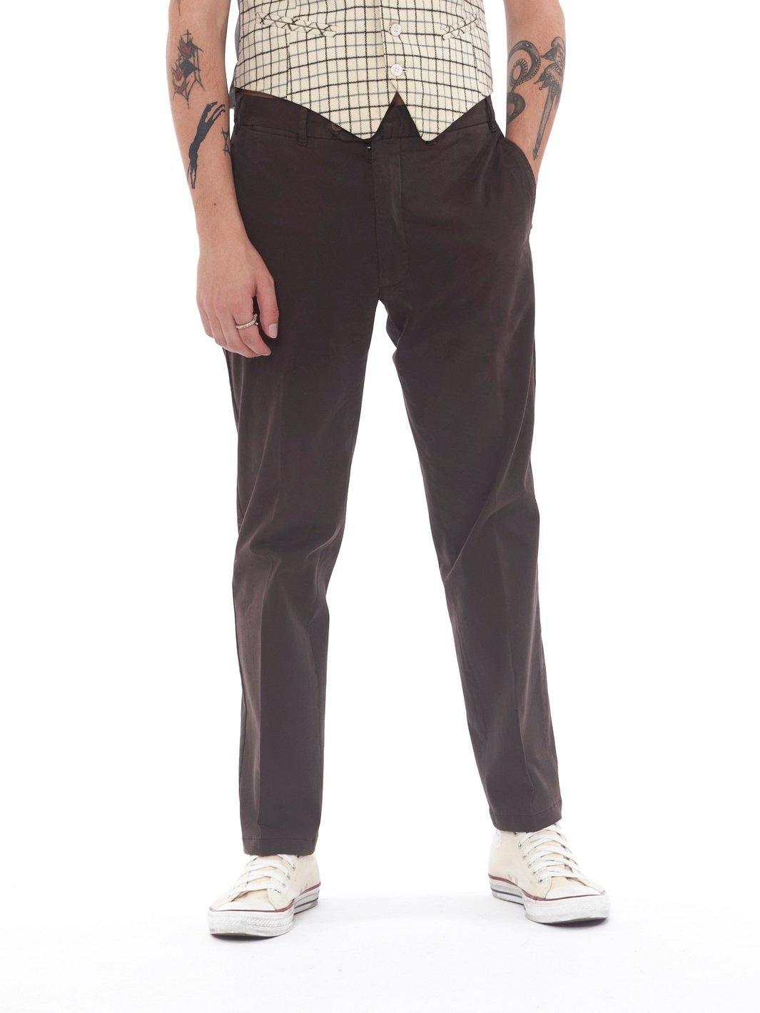1990s brown causal pants in stretchy cotton U2111-17/10  Vintage 