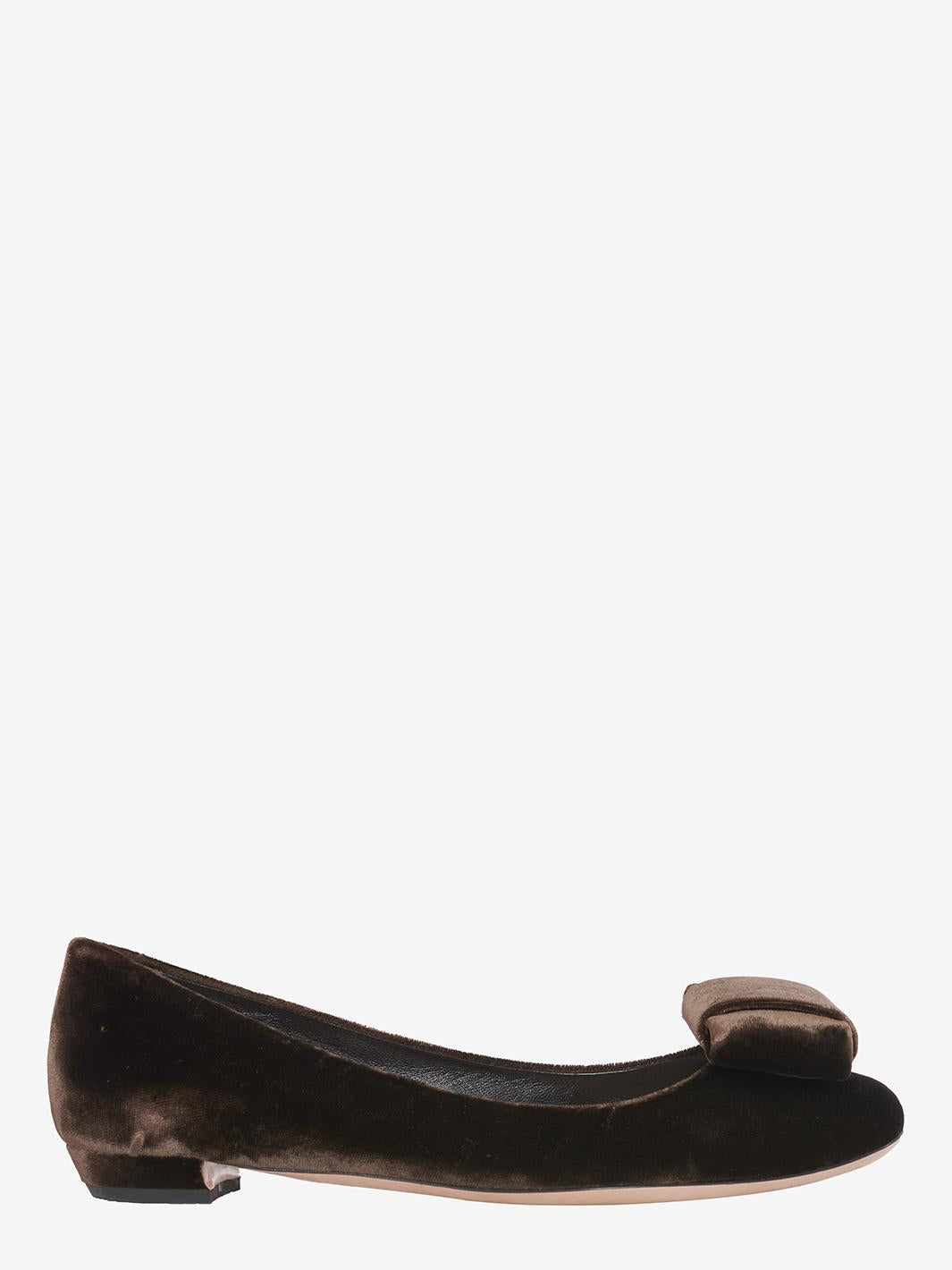 Miu Miu Brown Velvet Ballerina