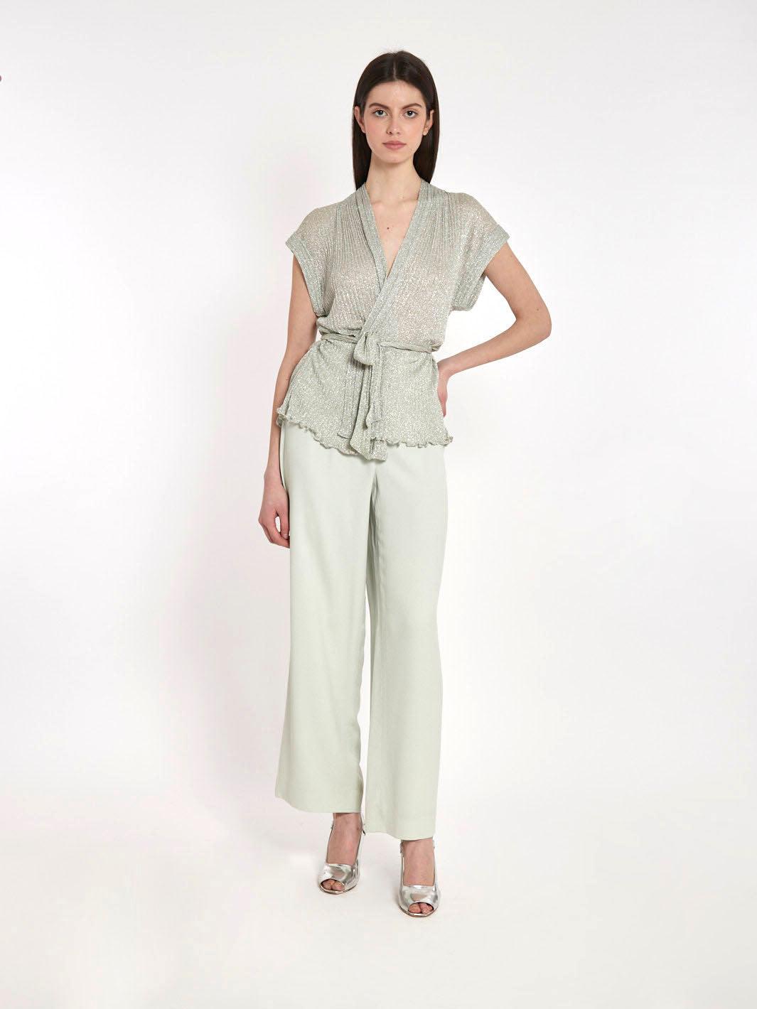 1990s Giorgio Armani sage-coloured silk pants W2203023  Giorgio Armani 