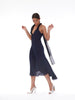 2020 Alessandro dell'Acqua dark blue chiffon dress CVM19.1  Alessandro Dell'Acqua 