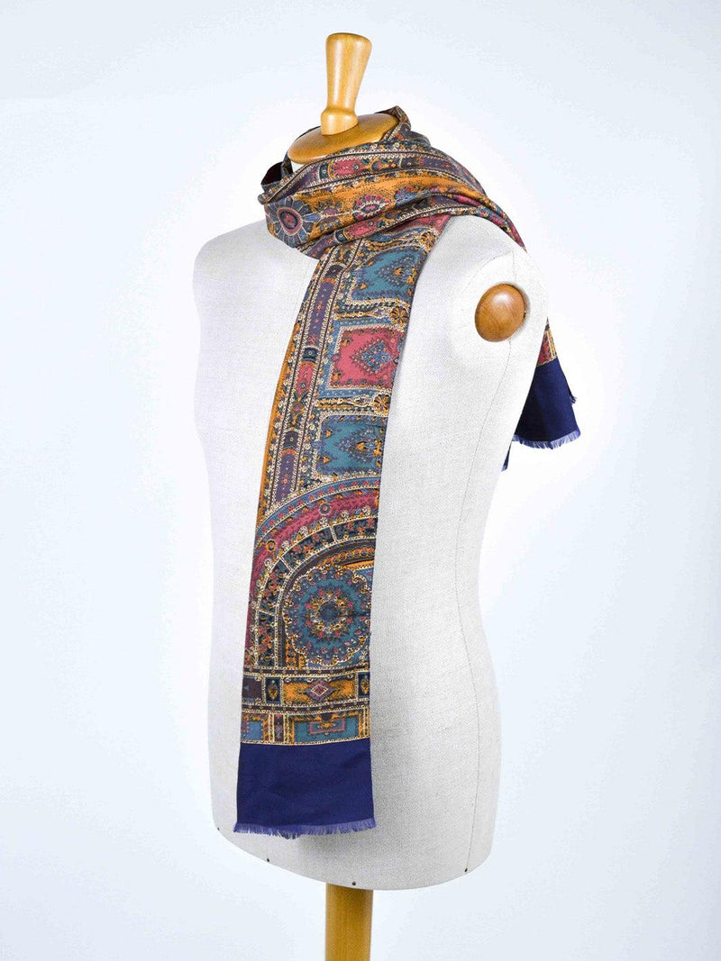1970s silk scarf with oriental-inspired print W22050640  Vintage 