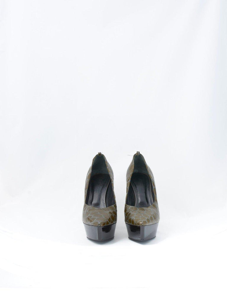2010 Jil Sander pumps with green crocodile print W2203142  Jil Sander 
