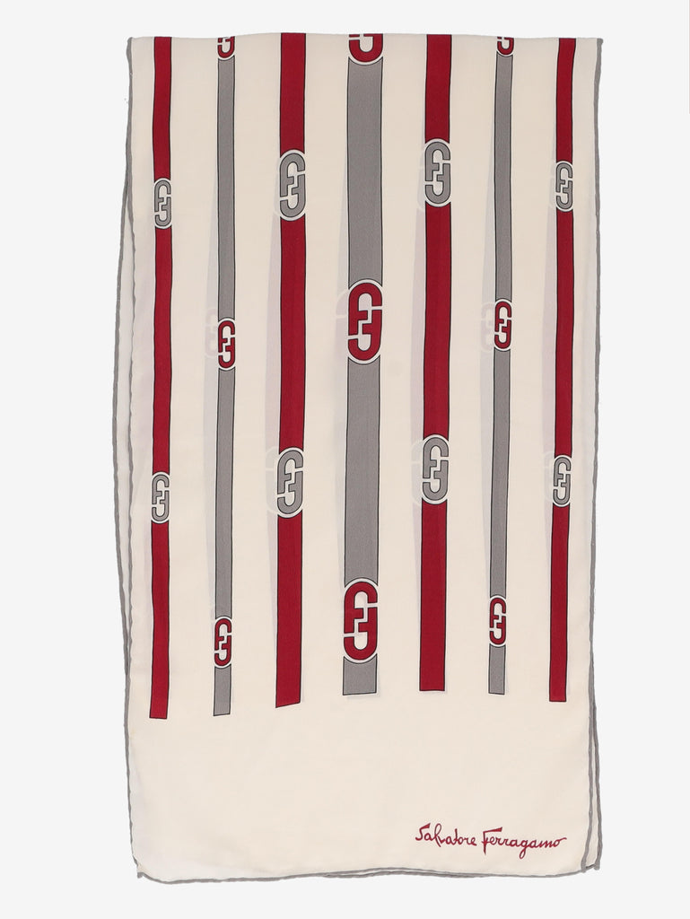 Salvatore Ferragamo Logo Stripe Rectangular Scarf W150626.29  Ferragamo 