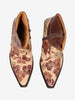 Cowboy Ankle Boots in Brown Leather with a Pattern of Flowers W7426.62  Vintage 