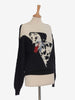 Krizia Maglia in lana con ricamo dalmata