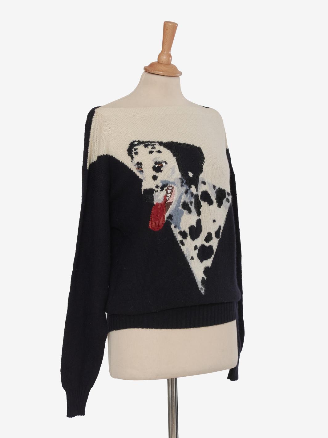 Krizia Maglia in lana con ricamo dalmata