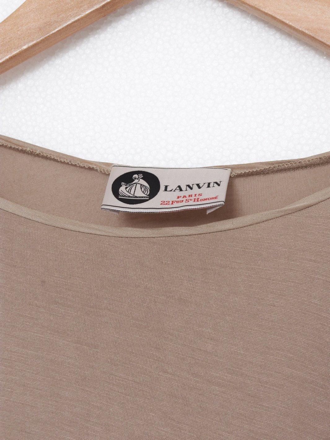 Abito da giorno Y2K Lanvin in viscosa fluida di colore beige