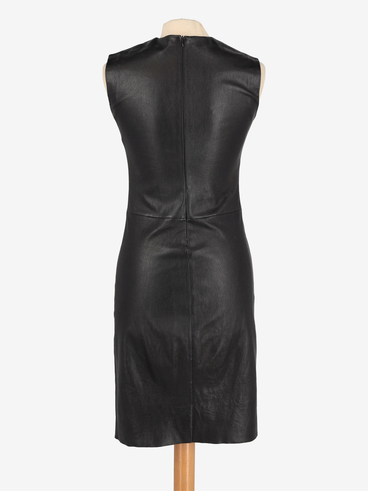 Prada V-Neck Dress in Black Leather WCV161224_67  Prada 