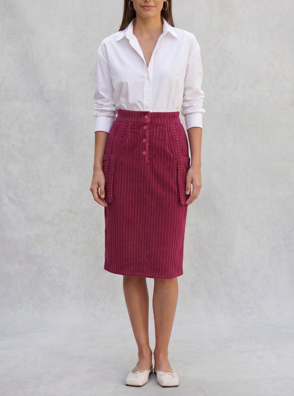 Saint Laurent Skirt in Burgundy Velvet MR120725.59  Yves Saint Laurent 