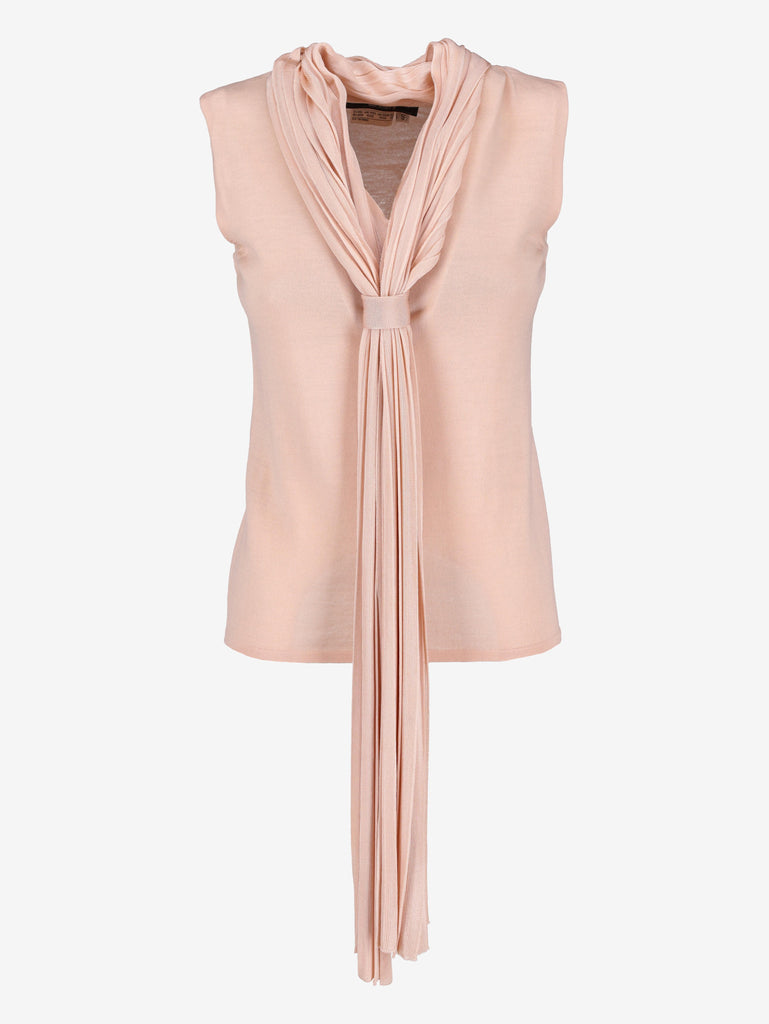 Salvatore Ferragamo Sleeveless Knitted Top with Scarf Detail W7426.12  Ferragamo 