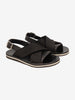 Marni Fussbett Sandal in Black Leather and Canvas MU260321.50  Marni 