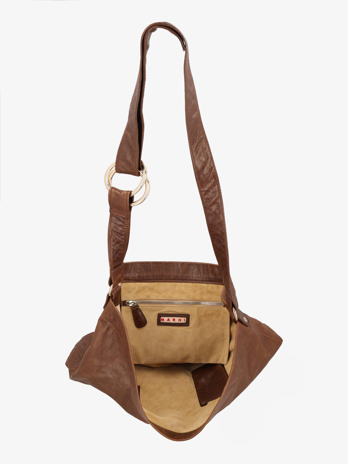 Marni Leather Sack Shoulder Bag