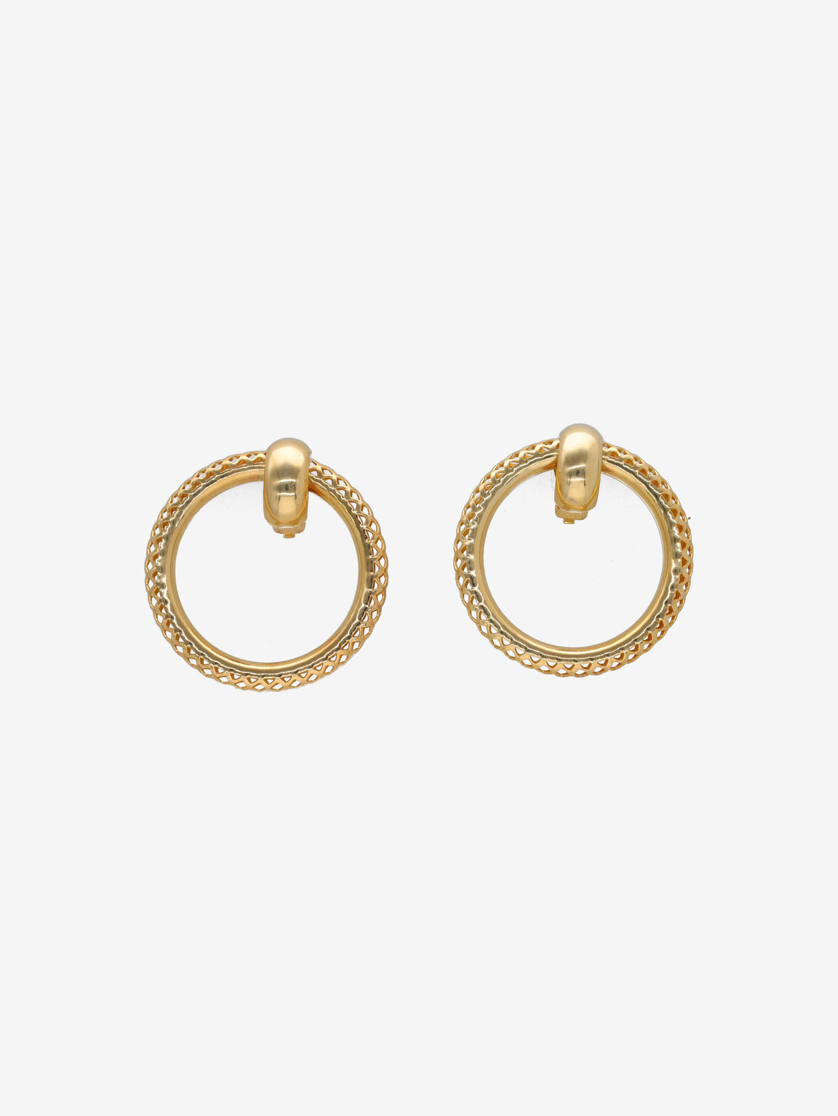 Vintage Gold-Tone Hoop Clip-On Earrings W13426.13  Vintage 