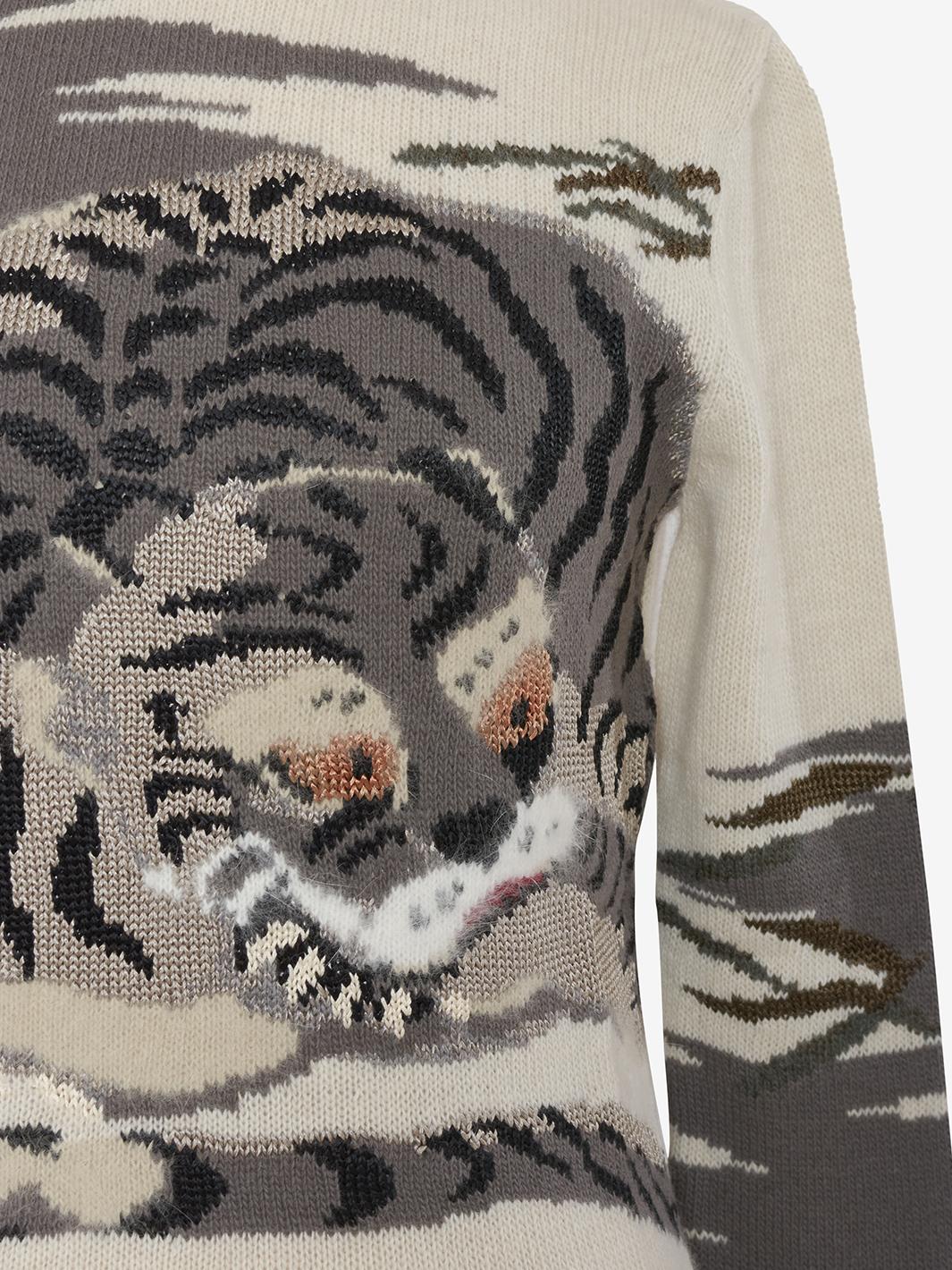 Krizia Wool mock t-shirt with hyena embroidery