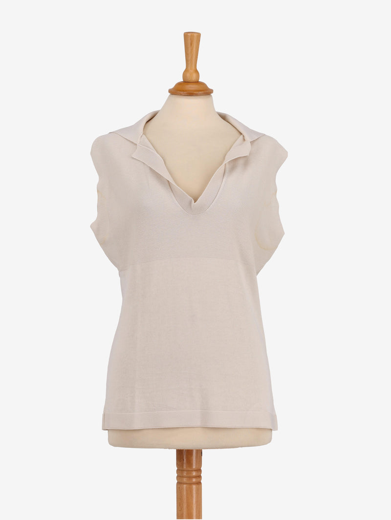 Agnona Beige Knitted Top WCV241010375  Agnona 