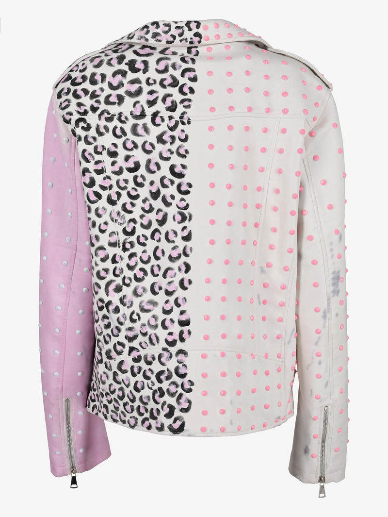 Vintage Pink Animalier Biker Jacket WCV250856.05  Vintage 