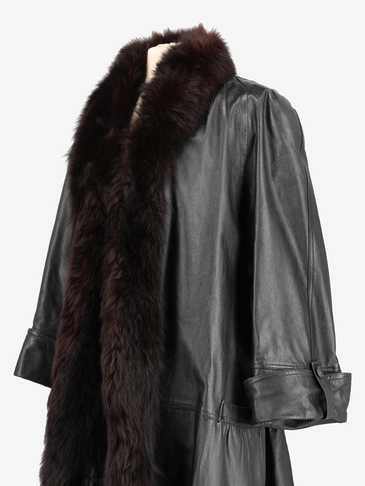 Vintage Leather Trench Coat W24121245  Vintage 