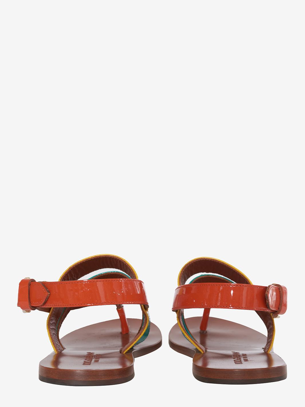 Dolce &amp; Gabbana 多色皮革凉鞋