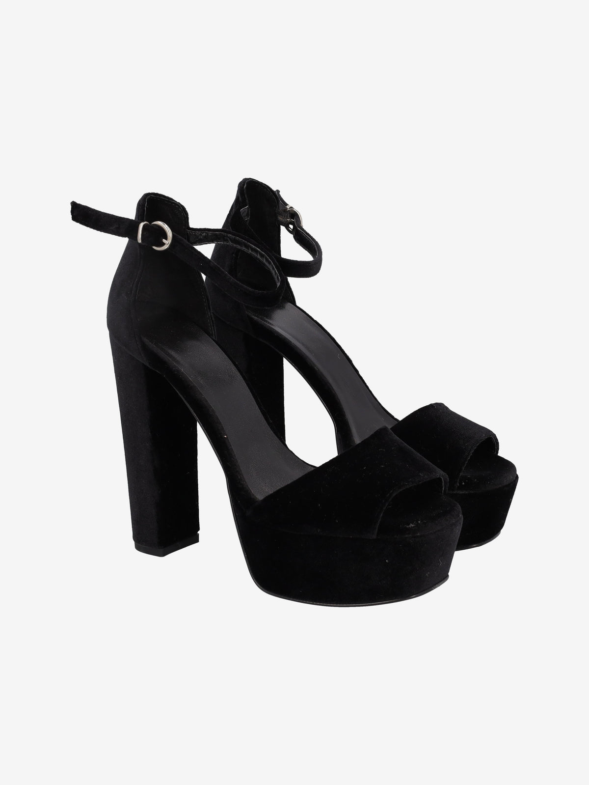 Vintage Black Velvet Platform Sandals WCV22072102  Vintage 