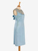 Satin Dress With Embroidered Beaded Flowers - 60s
