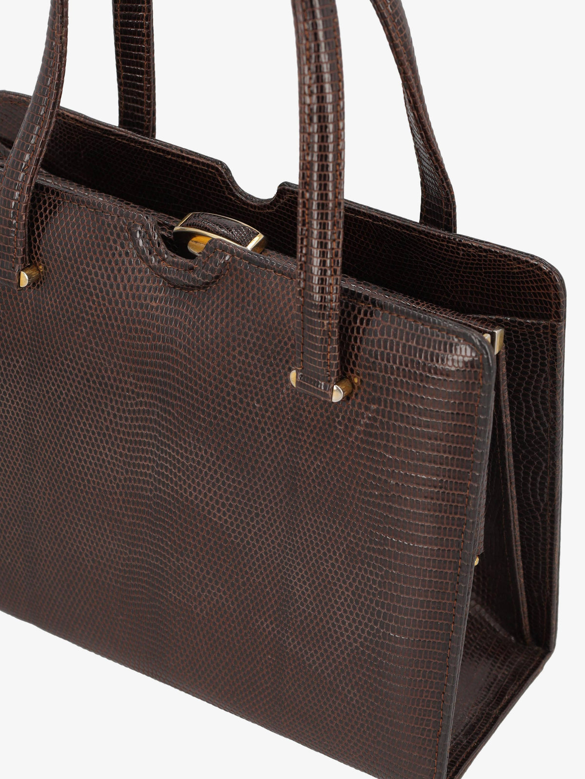 Vintage Brown Lizard Leather Handbag WCV300625.35  Vintage 