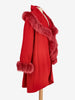 Vintage Red Coat With Fur W2511.115.09  Vintage 