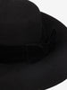 Vintage Black Wool Felt Boater Hat with Velvet Bow BR5522.27  Vintage 