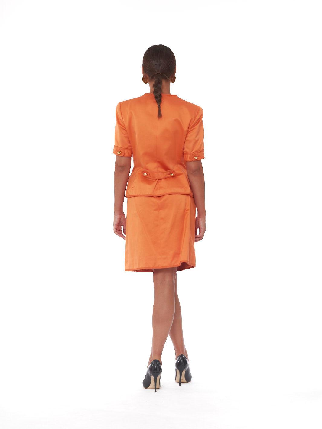 Orange silk jacket and skirt suit Giancarlo Parri CVB17.38.5  Giancarlo Parri 