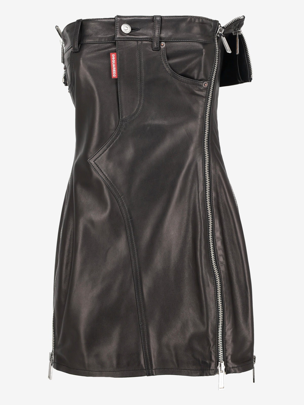 Dsquared2 "Misfits" Leather Strapless Dress CVM26.23.21  Dsquared² 
