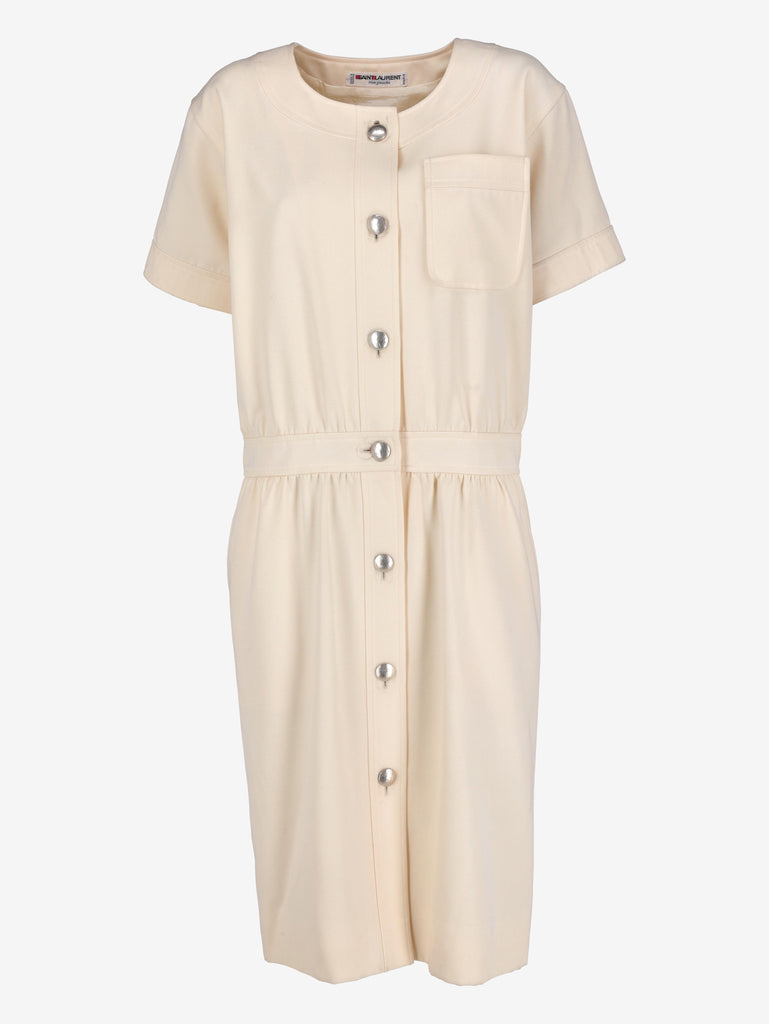 Yves Saint Laurent Short Sleeve Dress with Silver Buttons MR120725.3  Yves Saint Laurent 