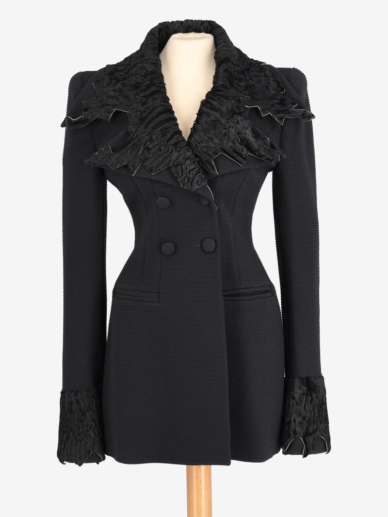 Fendi Black Coat With Shearling Details W2511.60  Fendi 