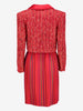 Valentino Boutique Quilted Collar Speckle Design Jacket & Strip Print Skirt Set AR014  Valentino 