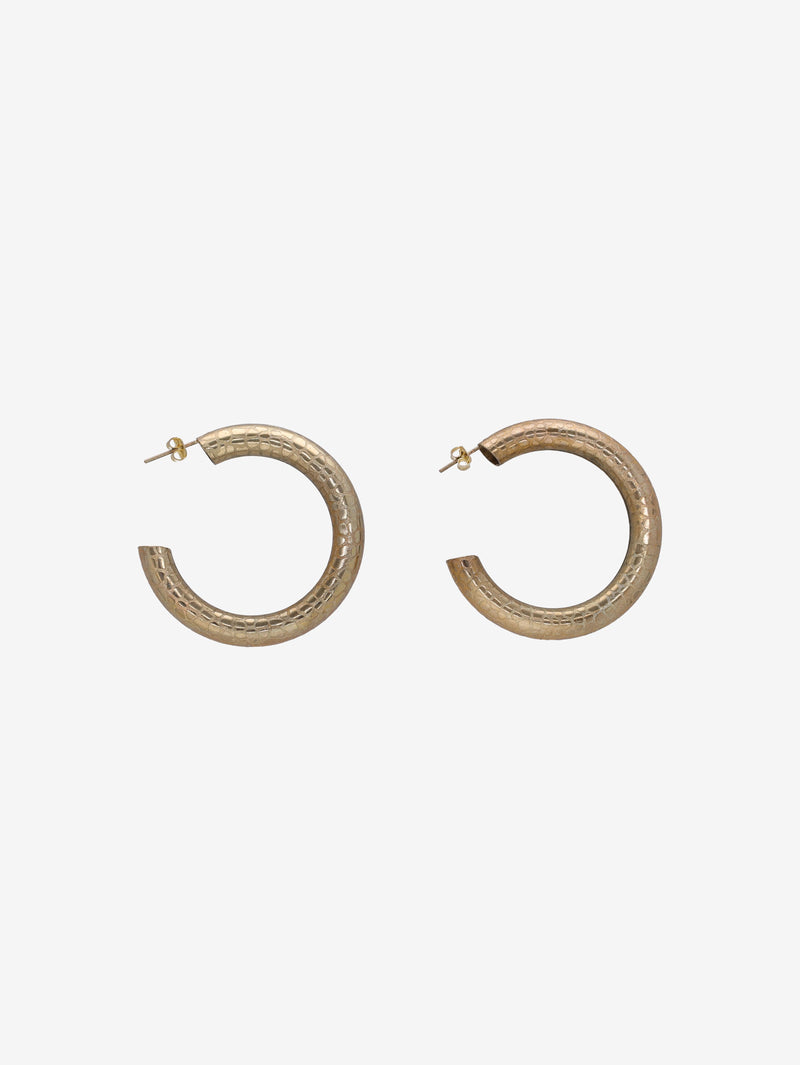Vintage Textured Snake-Effect Hoop Earrings W13426.43  Vintage 