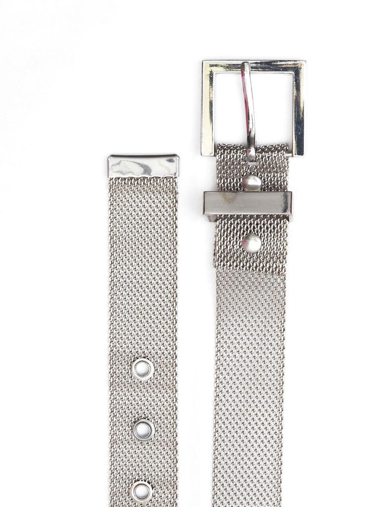 1990s Thierry Mugler silver metal mesh belt with buckle closure W22033011  Thierry Mugler 