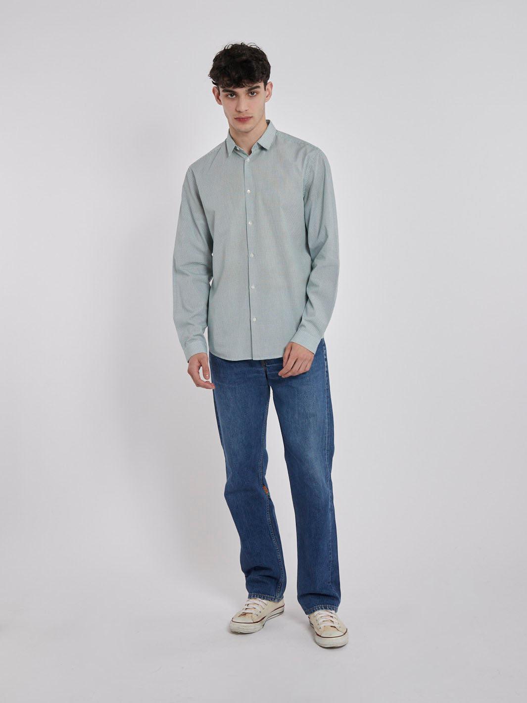 2010 long sleeve cotton Cos shirt with green check pattern W22032507  Cos 