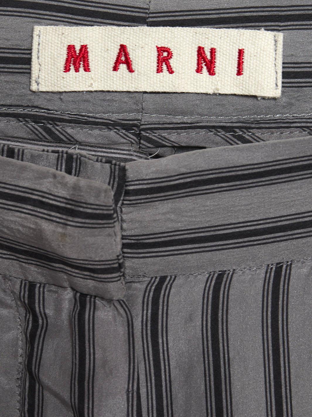 Pantaloni Y2K Marni in seta pantaloni capri con fantasia a righe