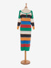Abito lungo Moschino in maglia multicolor