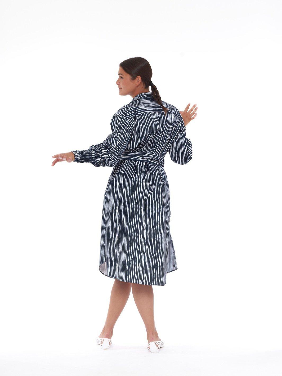 2020 Cavalli e Nastri chemisier dress with blue and white stripes W22070402  Cavalli e Nastri 