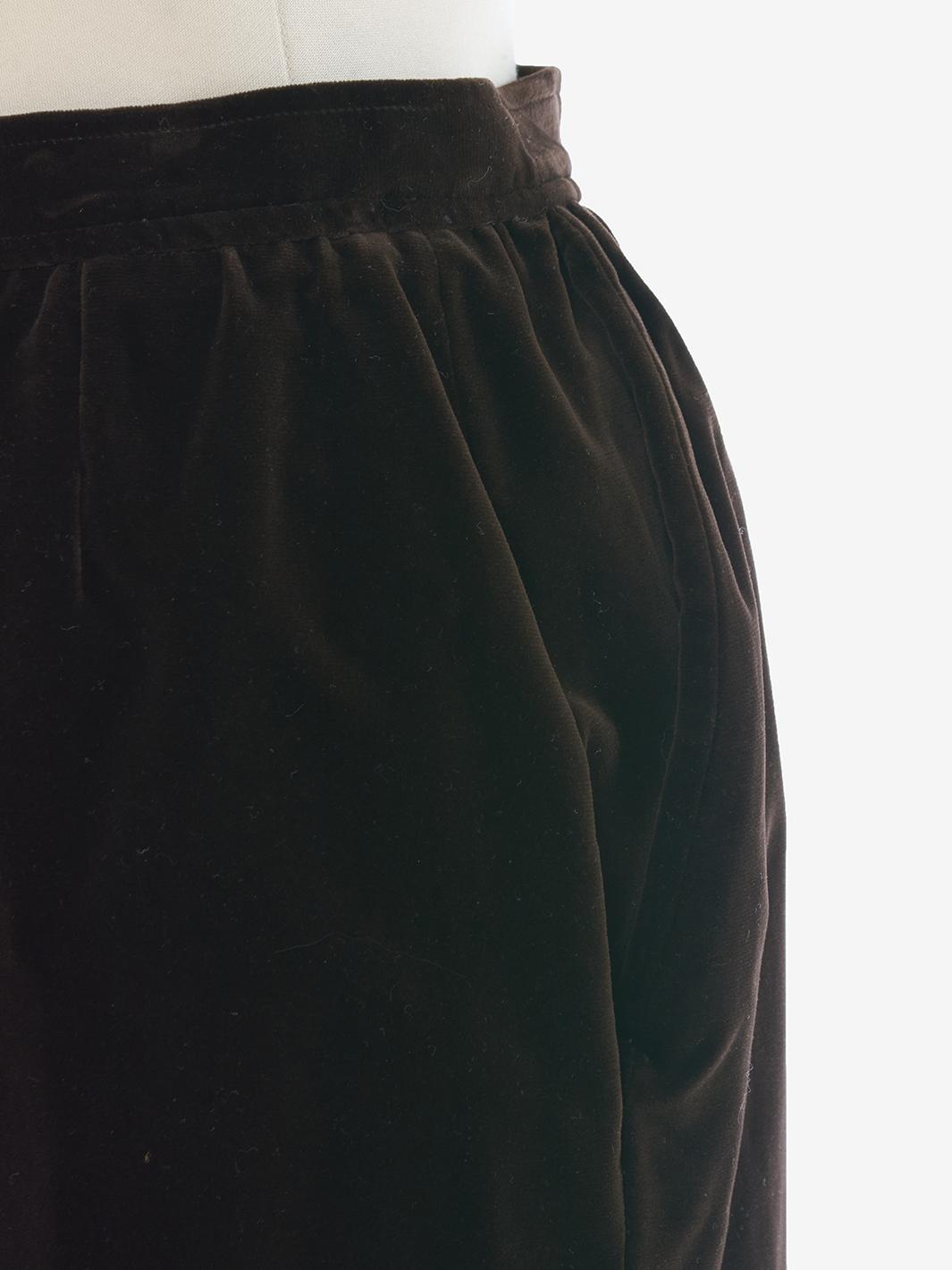 Saint Laurent Brown Velvet Skirt MZ191310  Yves Saint Laurent 