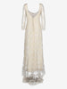 Ivory Lace Wedding Dress with Open Back and Train MZ1910054  Vintage 