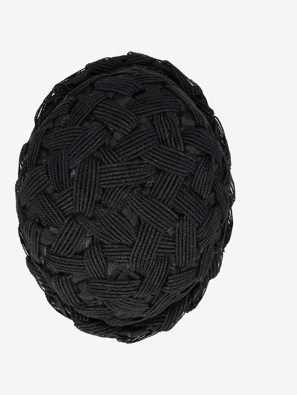 Vintage 1960s Midnight Black Woven Straw Pillbox Hat BR004746  Vintage 