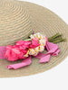 Natural Straw Hat with Floral Detail M1602884  Vintage 